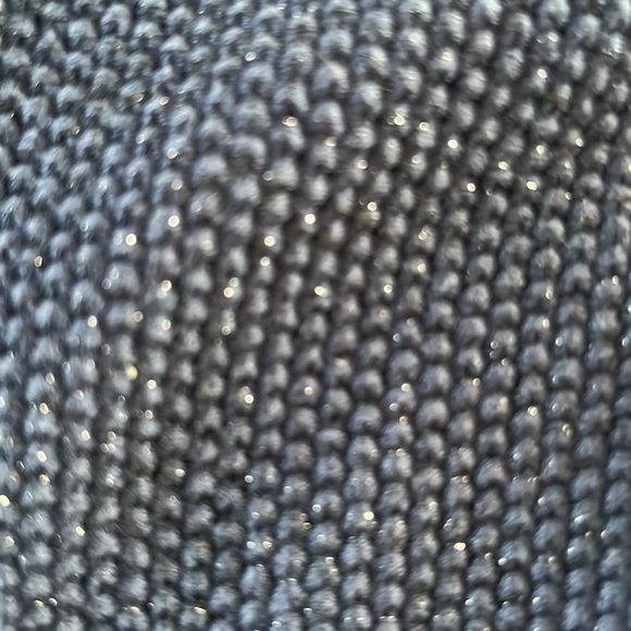 Lilly Pulitzer Karla Navy Metallic Shimmer Peplum Zip Cardigan medium M Blue - Picture 2 of 4